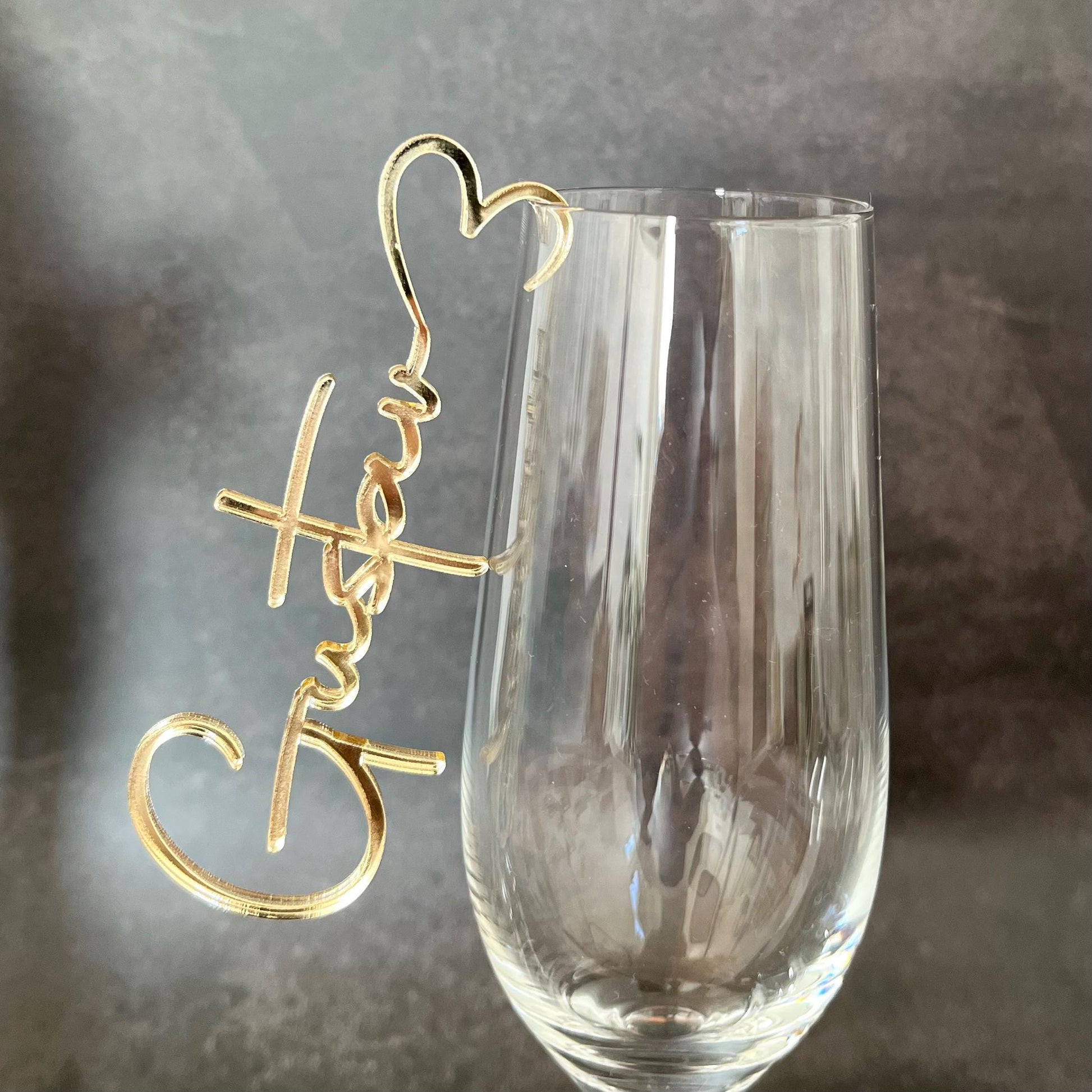 Platzkarten Acryl für Gläser - Personalisiertes Namensschild Tischkarte | Tischdeko Hochzeit, Taufe, Geburtstag | Name aus Acrylglas