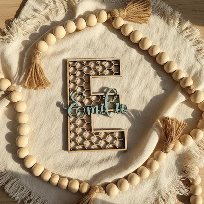 Namensschild Holz Kinderzimmer | personalisierter Schriftzug Acryl | Geschenk Babyparty Deko Babyzimmer Türschild