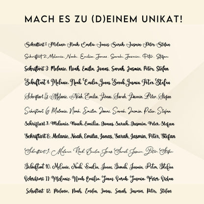 Platzkarten Acryl für Gläser - Personalisiertes Namensschild Tischkarte | Tischdeko Hochzeit, Taufe, Geburtstag | Name aus Acrylglas