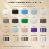 Farbpalette Premium-Acryl Namensschild Türrahmen, 20 deckende und spiegelnde Farben zur Auswahl