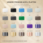 Farbpalette Premium-Acryl Namensschild Türrahmen, 20 deckende und spiegelnde Farben zur Auswahl