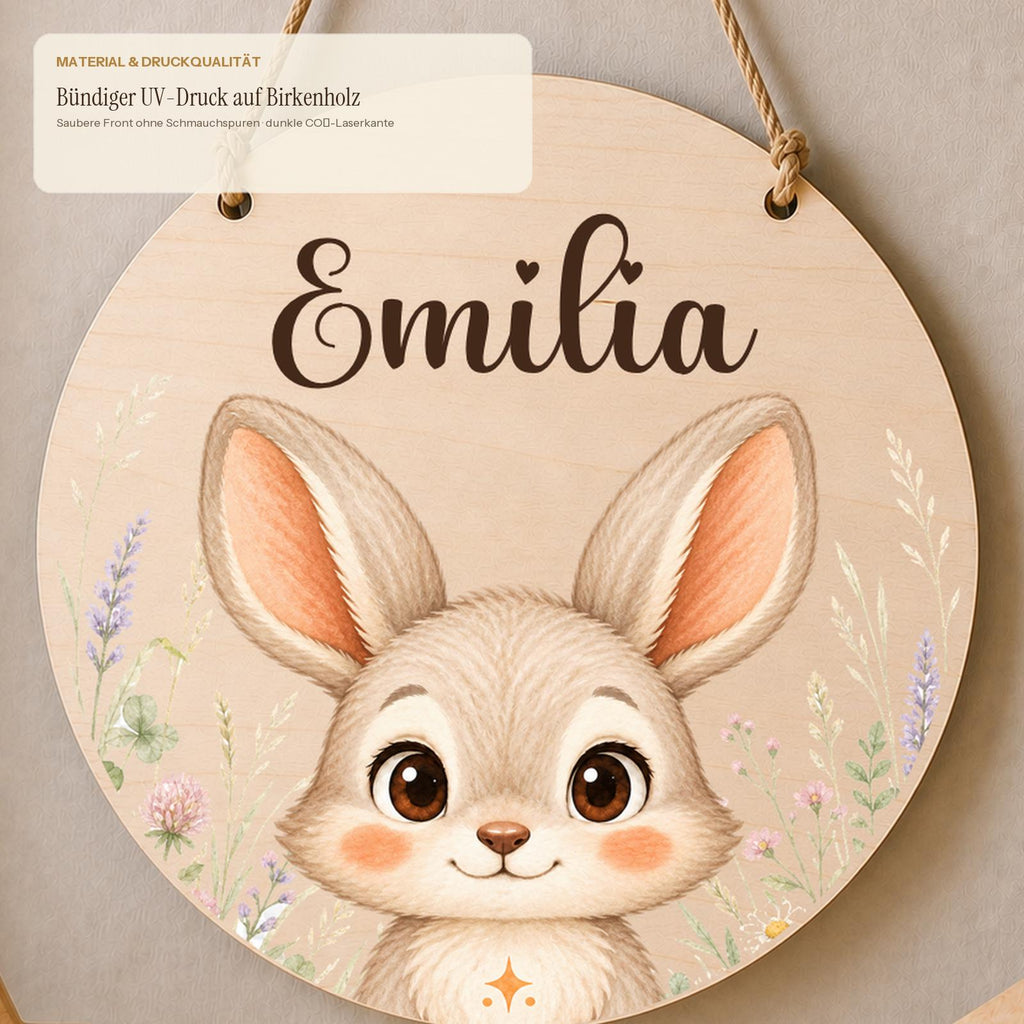 Bestellvorgang personalisiertes Namensschild Mädchen in vier Schritten: Größe, Name, Schriftart, Sonderwunsch