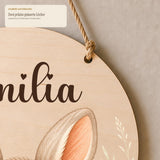 Personalisierte Beispiele Namensschild Mädchen: Hase Emilia, Katze Amalia, Reh Stefanie, Pony Melanie
