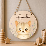 Motivauswahl personalisiertes Namensschild Mädchen, 10 Tiermotive: Hase, Katze, Reh, Pony, Alpaka, Flamingo, Koala, Panda, Eule, Marienkäfer