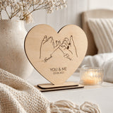 Jahrestag Geschenk Hand in Hand | Holz mit Datum - LaserArt Germany