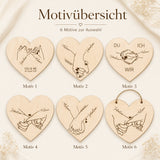 Jahrestag Geschenk Hand in Hand | Holz mit Datum - LaserArt Germany