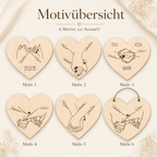 Motivübersicht: sechs Hand-in-Hand-Motive zur Auswahl