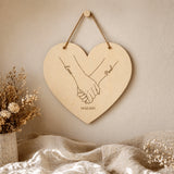 Jahrestag Geschenk Hand in Hand | Holz mit Datum - LaserArt Germany