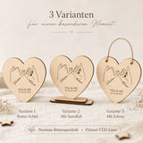 Jahrestag Geschenk Hand in Hand | Holz mit Datum - LaserArt Germany