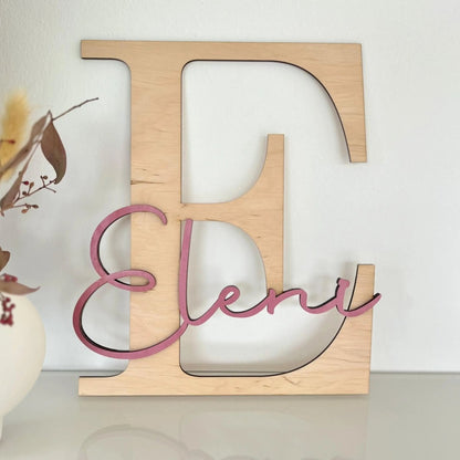 Kinderzimmer Türschild aus Holz | Namensschild Kinderzimmer - LaserArt Germany