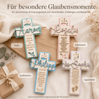 Kommunionkreuz aus Holz personalisiert | Konfirmation - LaserArt Germany