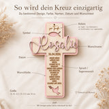 Kommunionkreuz aus Holz personalisiert | Konfirmation - LaserArt Germany