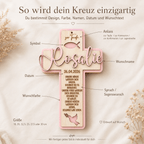 Kommunionkreuz aus Holz personalisiert | Konfirmation - LaserArt Germany