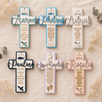 Kommunionkreuz aus Holz personalisiert | Konfirmation - LaserArt Germany