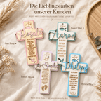 Kommunionkreuz aus Holz personalisiert | Konfirmation - LaserArt Germany