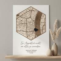Koordinatenkarte aus Holz | Einzugsgeschenk personalisiert - LaserArt Germany