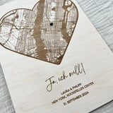 Koordinatenkarte aus Holz personalisiert – Geschenk für Paare & Erinnerung für Paare - LaserArt Germany