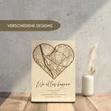 Koordinatenkarte aus Holz personalisiert – Geschenk für Paare & Erinnerung für Paare - LaserArt Germany