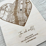 Koordinatenkarte aus Holz personalisiert – Geschenk zum Einzug, Hausbau & Richtfest - LaserArt Germany