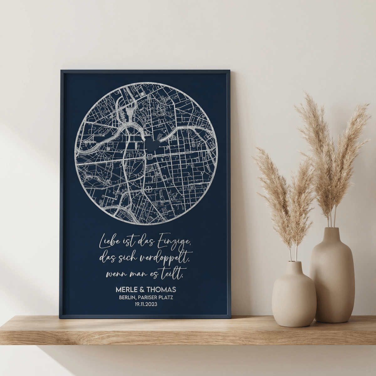 Koordinatenkarte aus Holz | personalisierte Wanddeko - LaserArt Germany