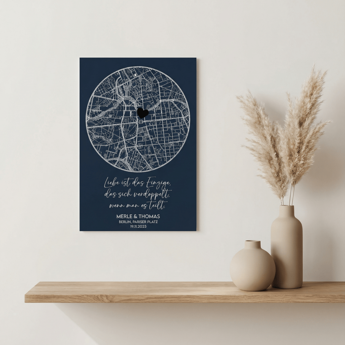Koordinatenkarte aus Holz | personalisierte Wanddeko - LaserArt Germany