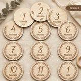 Meilensteinkarten aus Holz personalisiert | Eukalyptus Botanical - LaserArt Germany