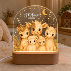 Farm night light motif 1 with name Melanie and date as nursery decor