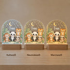 Light colors of the safari night light: cool white, neutral white, warm white