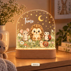 Forest animal night light motif 3 with mouse, hedgehog, ladybug and snail, name Timo