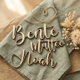 Namensschild aus Holz Platzkarte Schriftzug | 3mm - LaserArt Germany