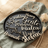 Namensschild aus Holz Platzkarte Schriftzug | 3mm - LaserArt Germany