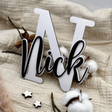 Namensschild Holz XXL Kinderzimmer – 3D Buchstabe & Name - LaserArt Germany