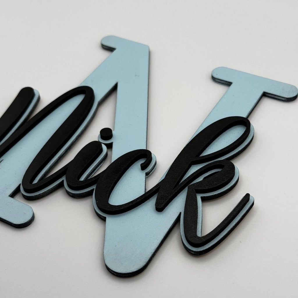 Namensschild Holz XXL Kinderzimmer – 3D Buchstabe & Name - LaserArt Germany