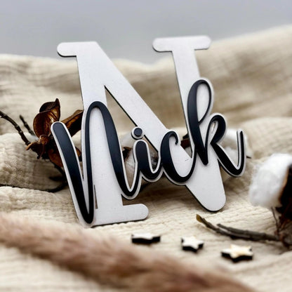 Namensschild Holz XXL Kinderzimmer – 3D Buchstabe & Name - LaserArt Germany