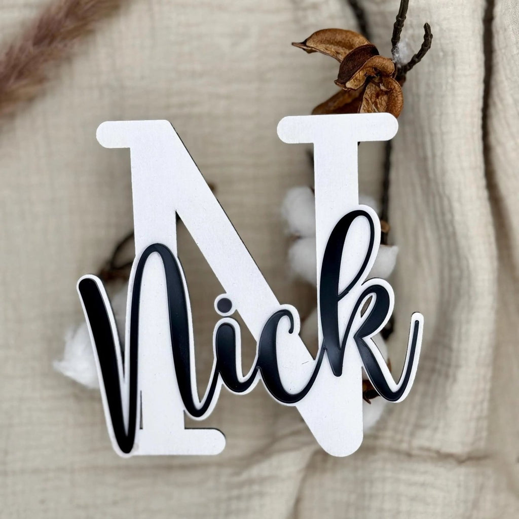 Namensschild Holz XXL Kinderzimmer – 3D Buchstabe & Name - LaserArt Germany