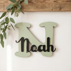 Namensschild Kinderzimmer aus Holz personalisiert – Wanddeko mit Name, 20+ Farben, 12 Schriftarten - LaserArt Germany