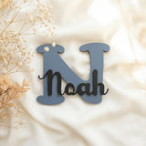 Namensschild Kinderzimmer aus Holz personalisiert – Wanddeko mit Name, 20+ Farben, 12 Schriftarten - LaserArt Germany
