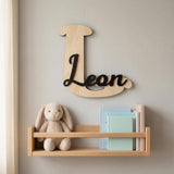 Namensschild Kinderzimmer aus Holz personalisiert – Wanddeko mit Name, 20+ Farben, 12 Schriftarten - LaserArt Germany