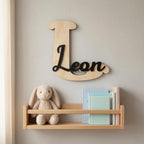 Namensschild Kinderzimmer aus Holz personalisiert – Wanddeko mit Name, 20+ Farben, 12 Schriftarten - LaserArt Germany