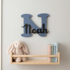 Namensschild Kinderzimmer aus Holz personalisiert – Wanddeko mit Name, 20+ Farben, 12 Schriftarten - LaserArt Germany