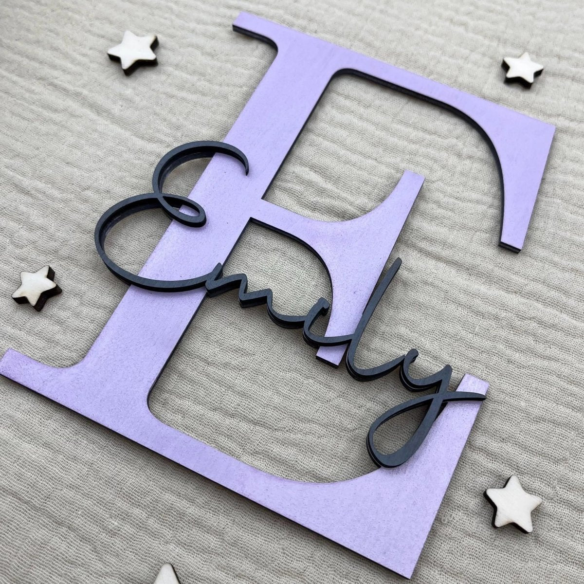 Namensschild Kinderzimmer aus Holz | Türschild & Wandschild - LaserArt Germany