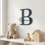 Namensschild Kinderzimmer aus Holz | Türschild & Wandschild - LaserArt Germany