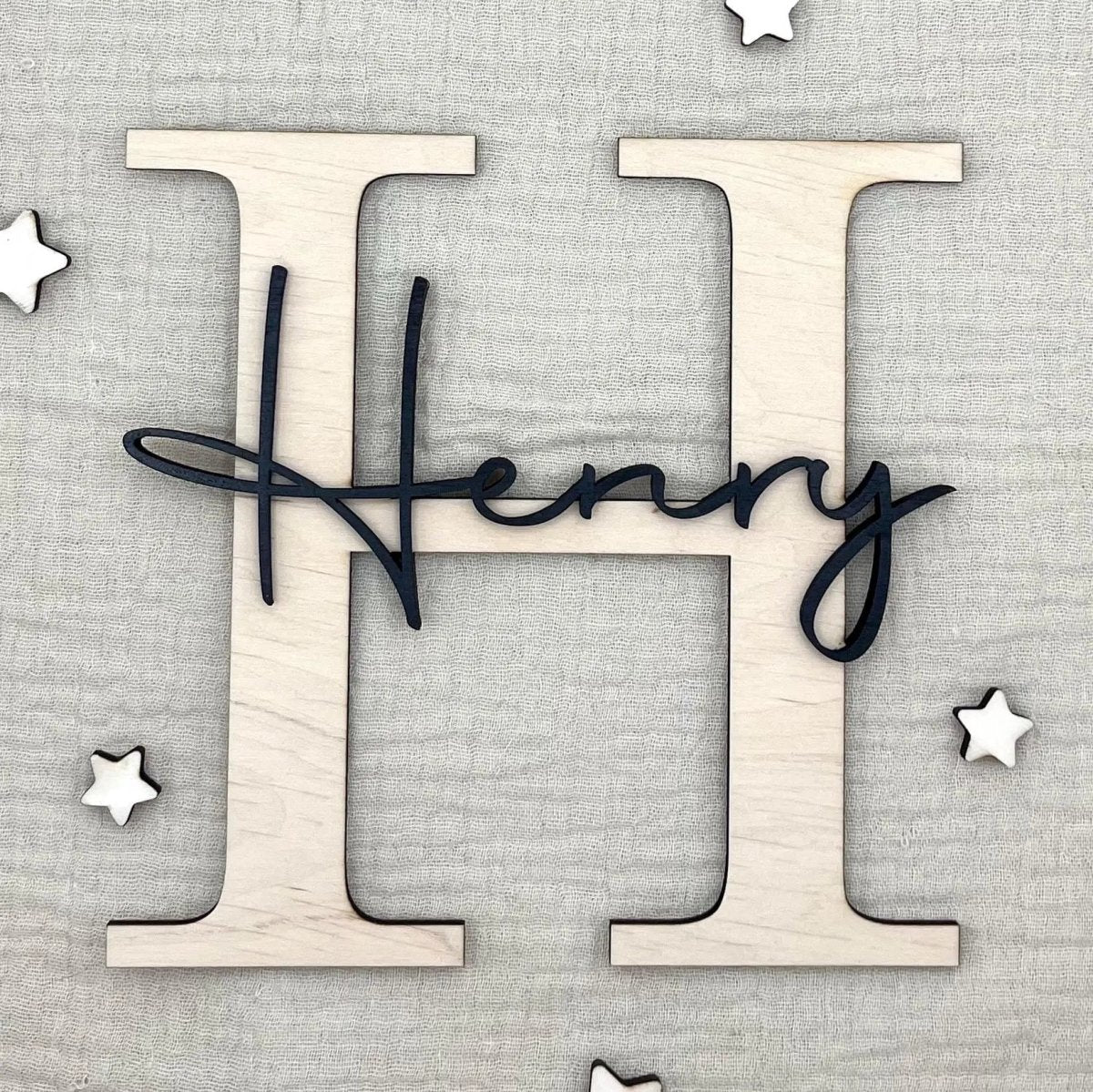 Namensschild Kinderzimmer aus Holz | Türschild & Wandschild - LaserArt Germany