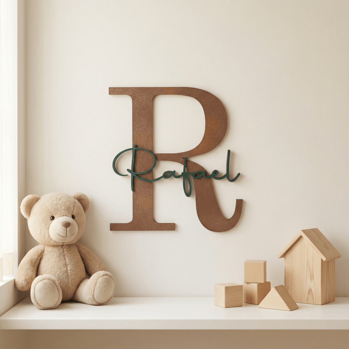 Namensschild Kinderzimmer aus Holz | Türschild & Wandschild - LaserArt Germany