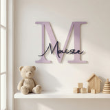 Namensschild Kinderzimmer aus Holz | Türschild & Wandschild - LaserArt Germany