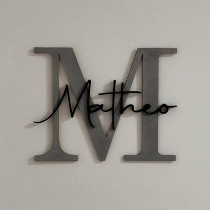 Namensschild Kinderzimmer aus Holz | Türschild & Wandschild - LaserArt Germany