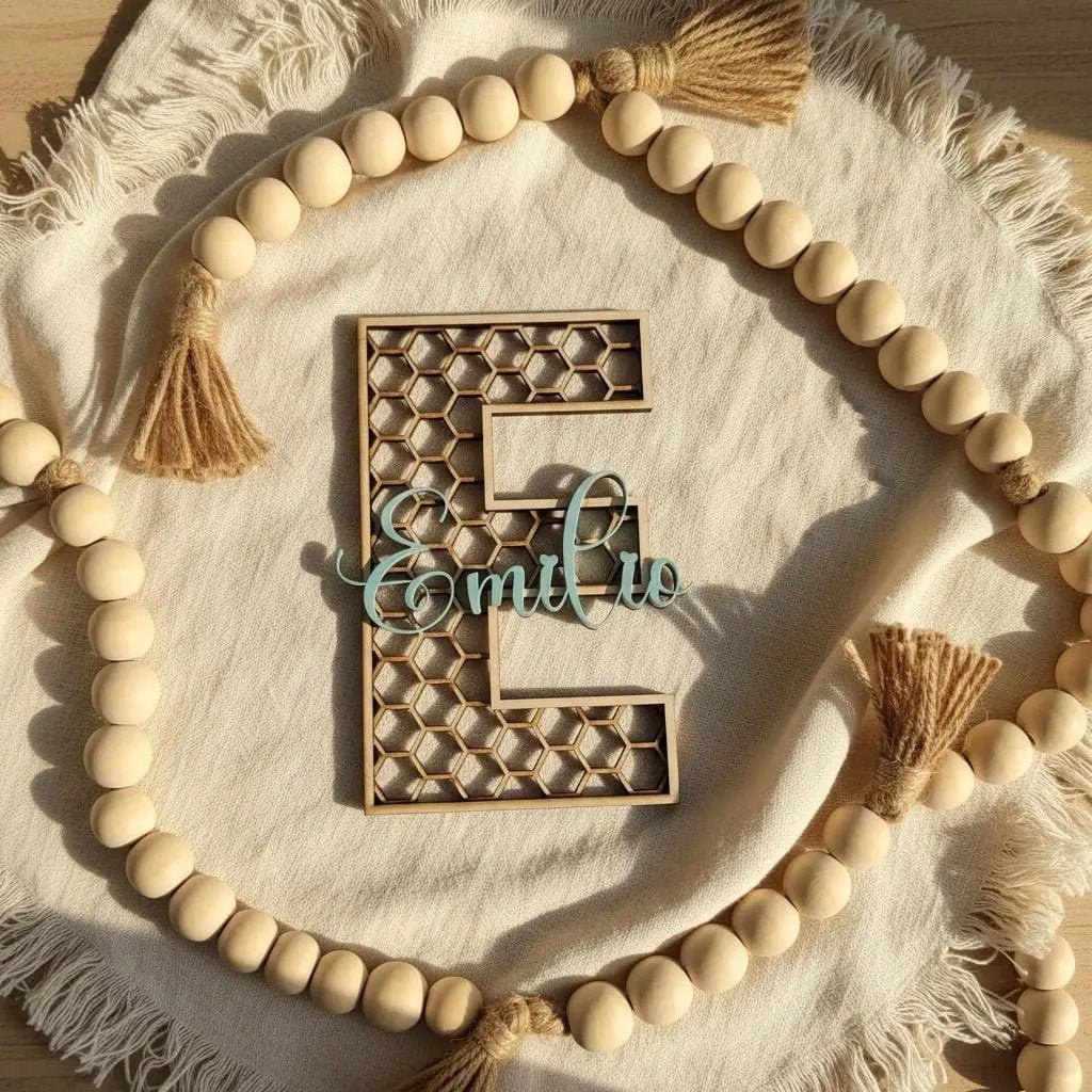 Namensschild Kinderzimmer | personalisierter Schriftzug Acryl & Holz - LaserArt Germany