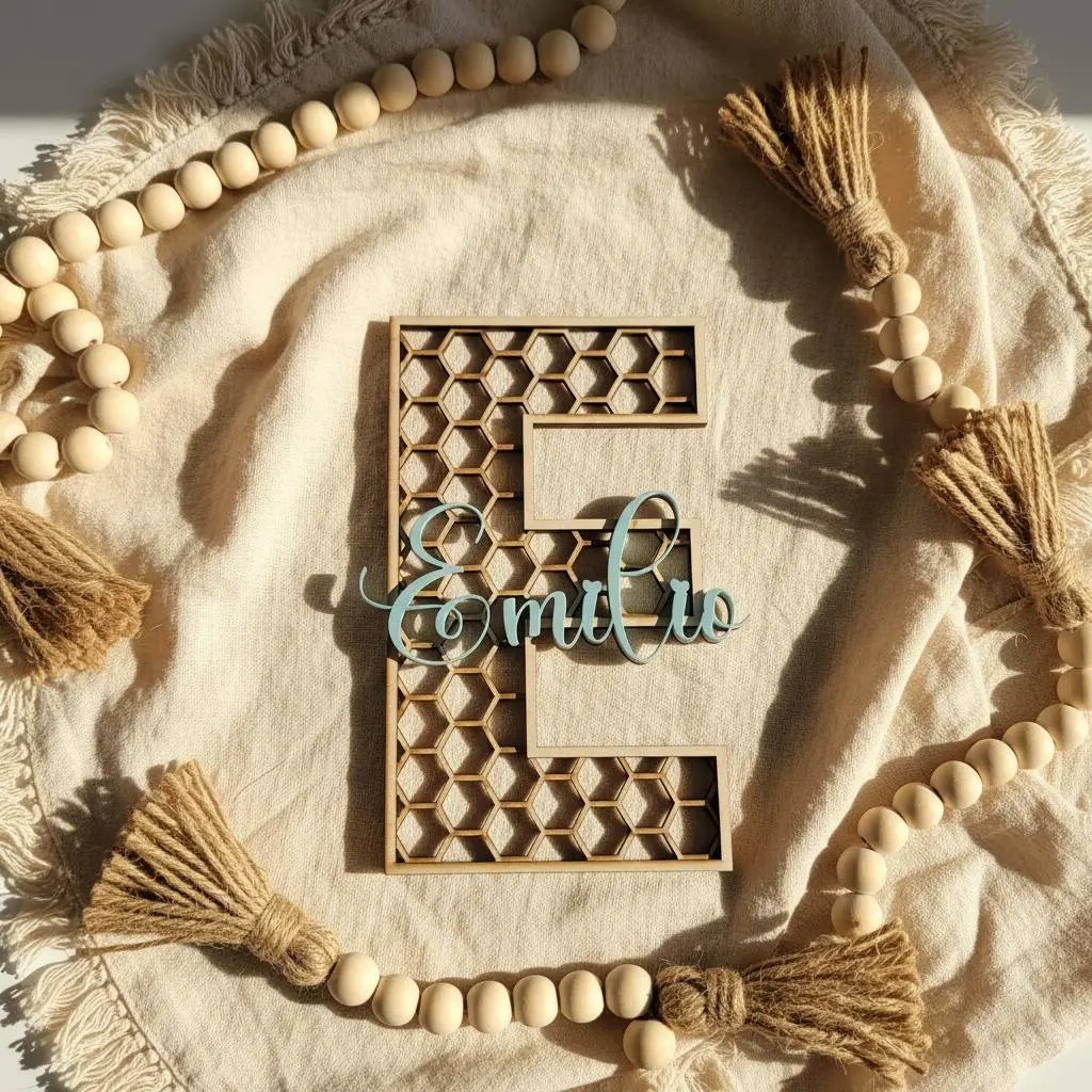 Namensschild Kinderzimmer | personalisierter Schriftzug Acryl & Holz - LaserArt Germany