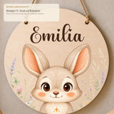 Bestellvorgang personalisiertes Namensschild Mädchen in vier Schritten: Größe, Name, Schriftart, Sonderwunsch