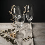 Namensschilder Hochzeit für Gläser aus Holz | 3mm - LaserArt Germany